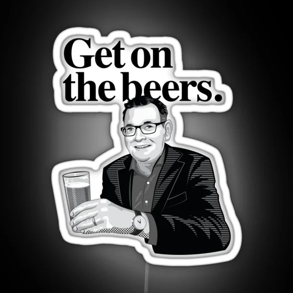Get On The Beers Graphic RGB Neon Sign
