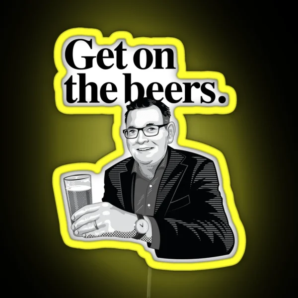 Get On The Beers Graphic RGB Neon Sign