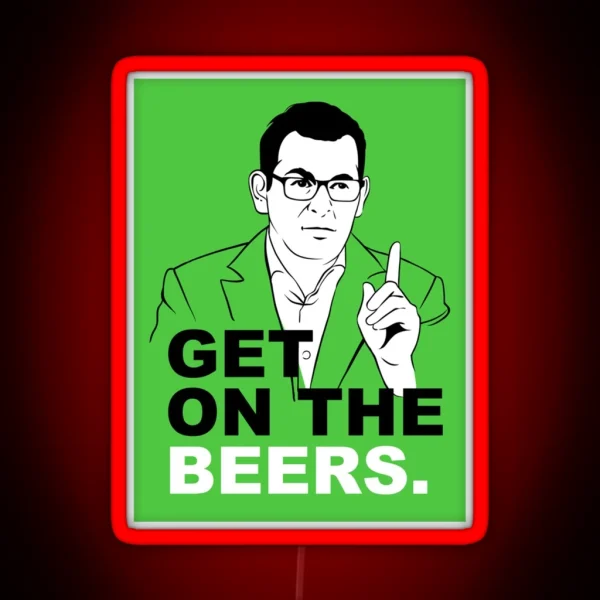Get On The Beers Green Dan Andrews Meme Classic RGB Neon Sign