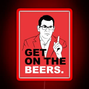 Get On The Beers Red Dan Andrews Meme Classic RGB Neon Sign