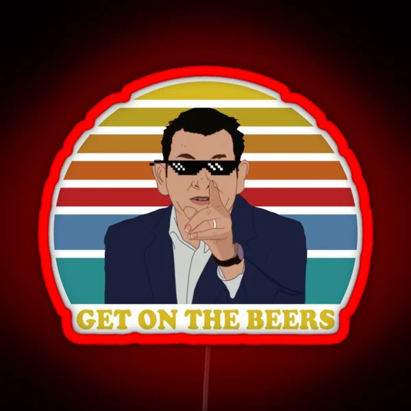Get On The Beers Retro Vintage RGB Neon Sign