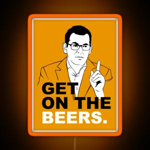 Get On The Beers Yellow Dan Andrews Meme Classic RGB Neon Sign