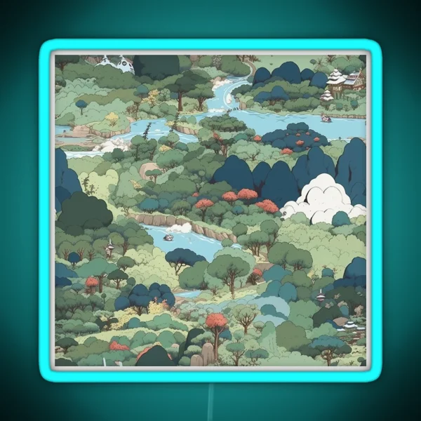 Ghibli Forest RGB Neon Sign