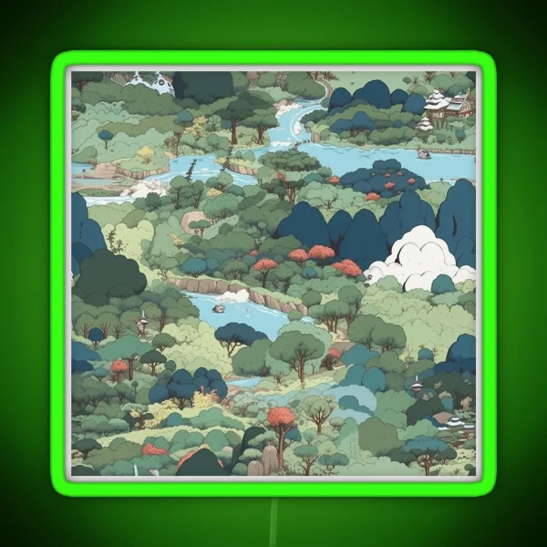 Ghibli Forest RGB Neon Sign