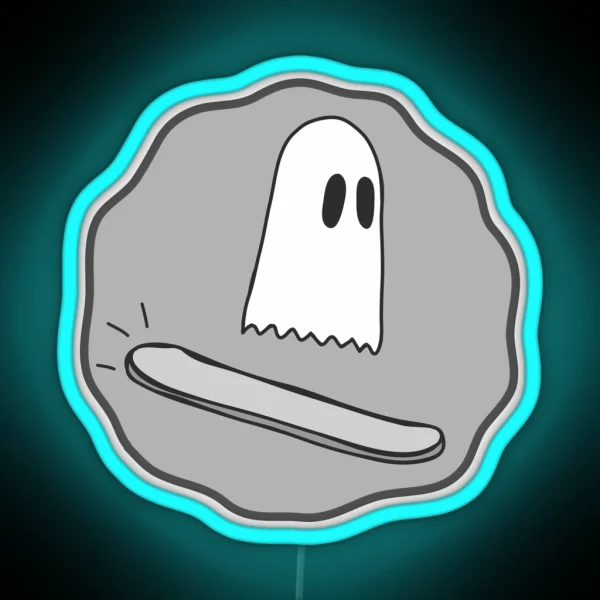 Ghost On A Snowboard RGB Neon Sign