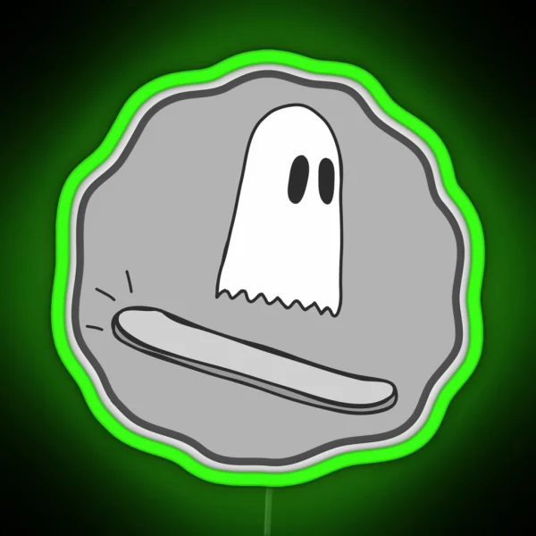 Ghost On A Snowboard RGB Neon Sign