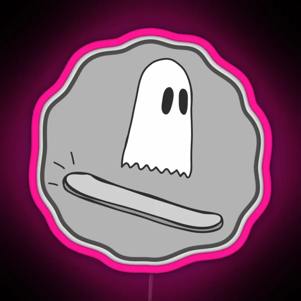 Ghost On A Snowboard RGB Neon Sign