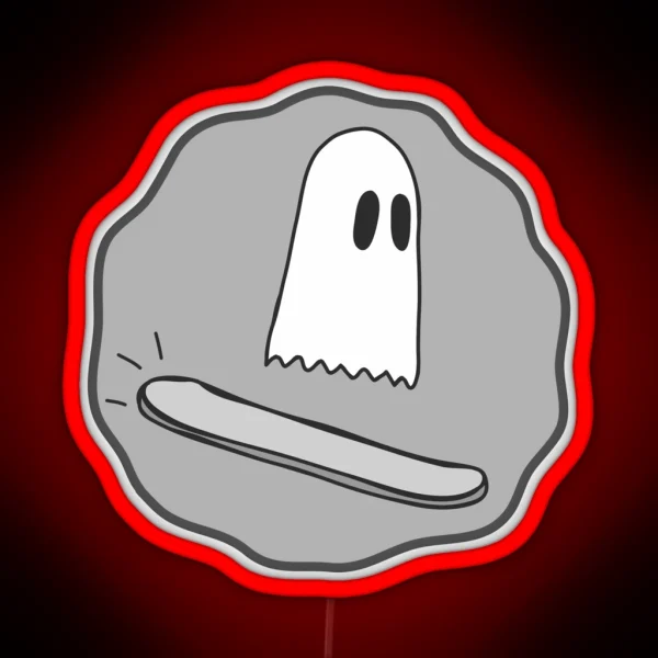 Ghost On A Snowboard RGB Neon Sign