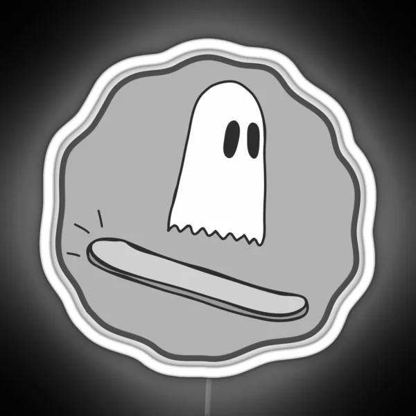 Ghost On A Snowboard RGB Neon Sign