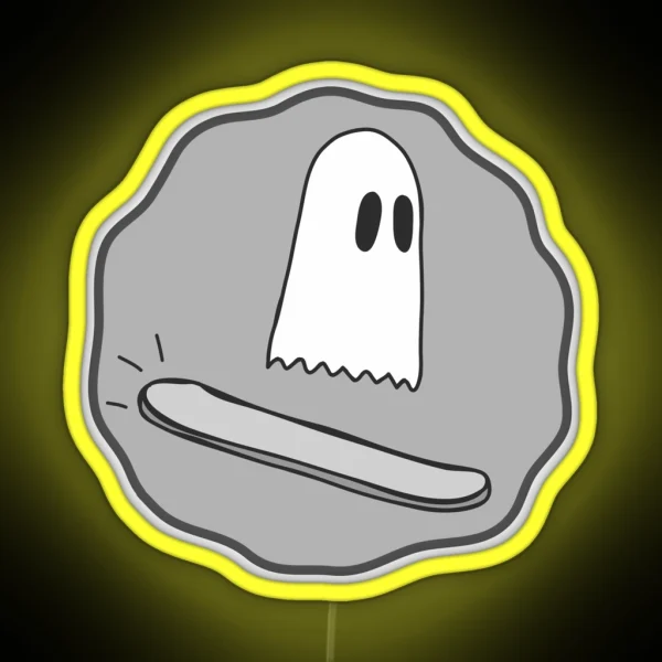 Ghost On A Snowboard RGB Neon Sign