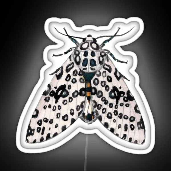 Giant Leopard Moth Hypercompe Scribonia RGB Neon Sign