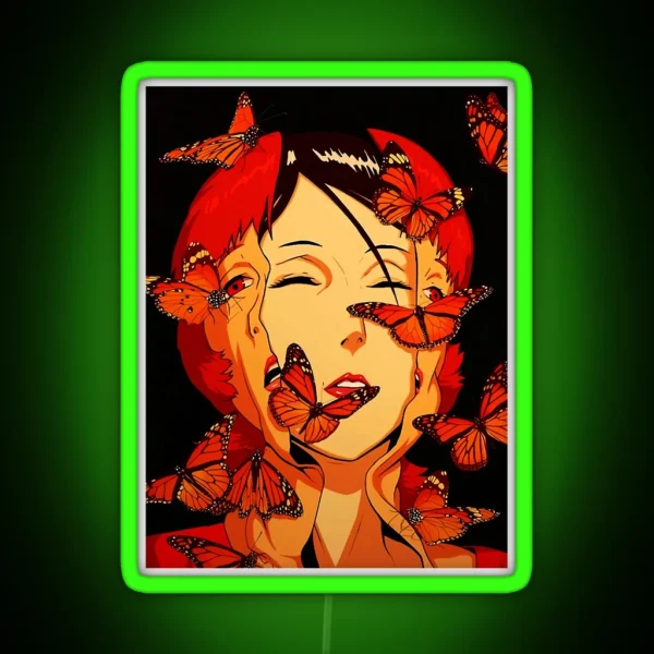 Gifts For Men Anime Paprika Butterfly Graphic RGB Neon Sign