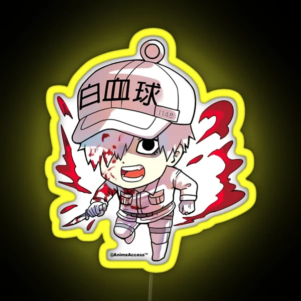 Gifts Idea Hataraku Saibou Cells At Work White Blood RGB Neon Sign