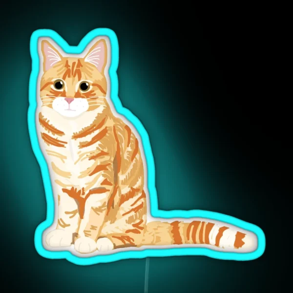 Ginger Tabby Cat RGB Neon Sign