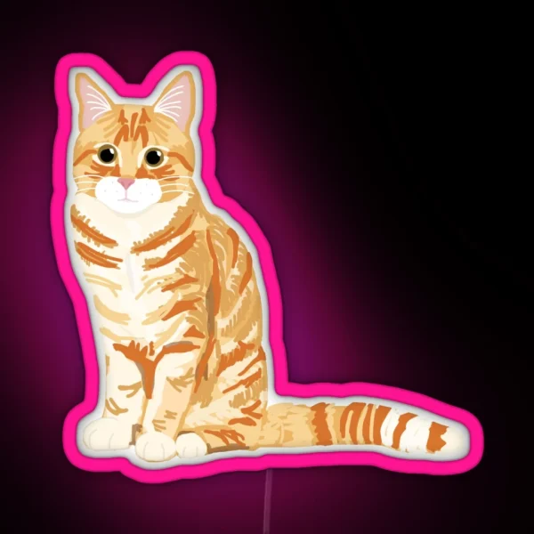 Ginger Tabby Cat RGB Neon Sign