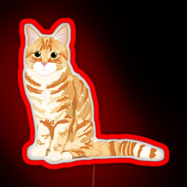 Ginger Tabby Cat RGB Neon Sign