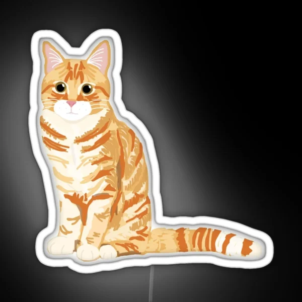 Ginger Tabby Cat RGB Neon Sign