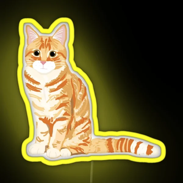 Ginger Tabby Cat RGB Neon Sign