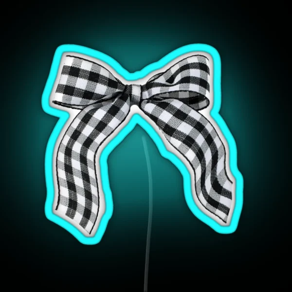Gingham Ribbon RGB Neon Sign