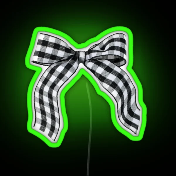 Gingham Ribbon RGB Neon Sign