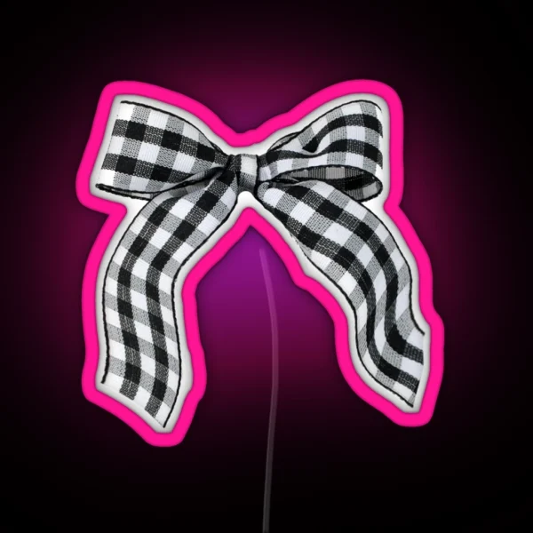 Gingham Ribbon RGB Neon Sign