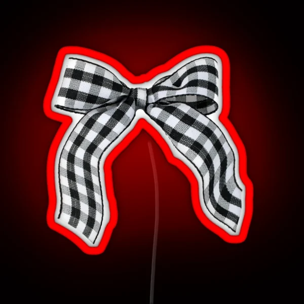 Gingham Ribbon RGB Neon Sign