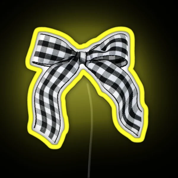 Gingham Ribbon RGB Neon Sign