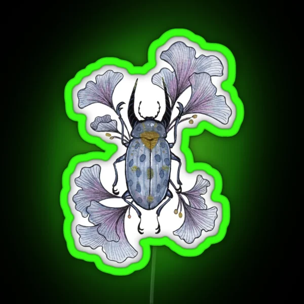 Ginkgo Dark Background RGB Neon Sign