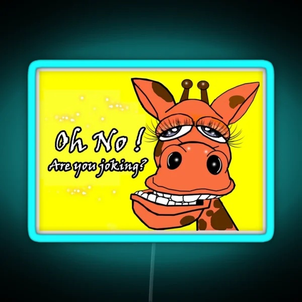 Giraffe Are You Joking RGB Neon Sign