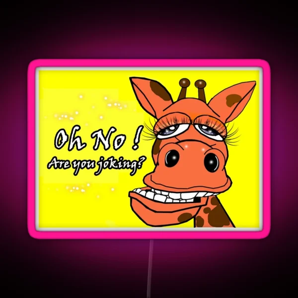 Giraffe Are You Joking RGB Neon Sign