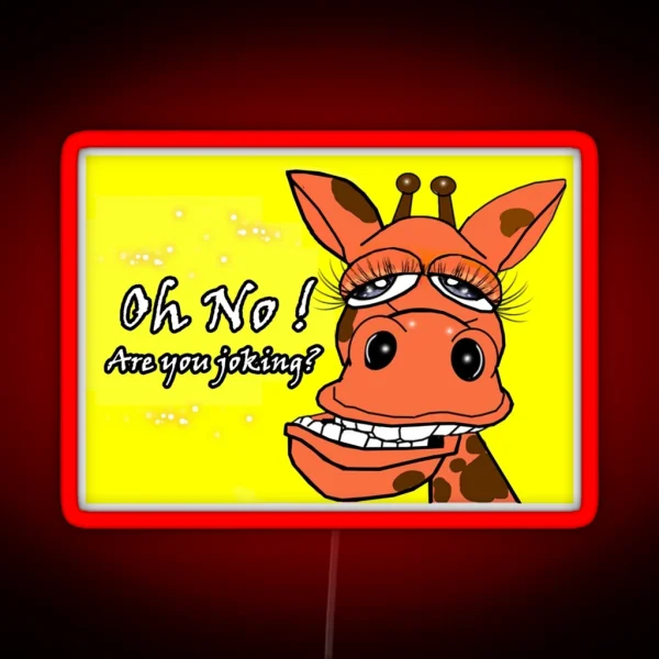 Giraffe Are You Joking RGB Neon Sign
