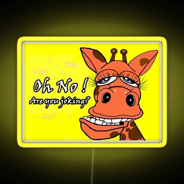 Giraffe Are You Joking RGB Neon Sign