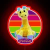 Giraffe Crochet Doll RGB Neon Sign