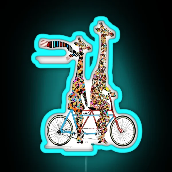 Giraffes Days Lets Tandem Classic RGB Neon Sign