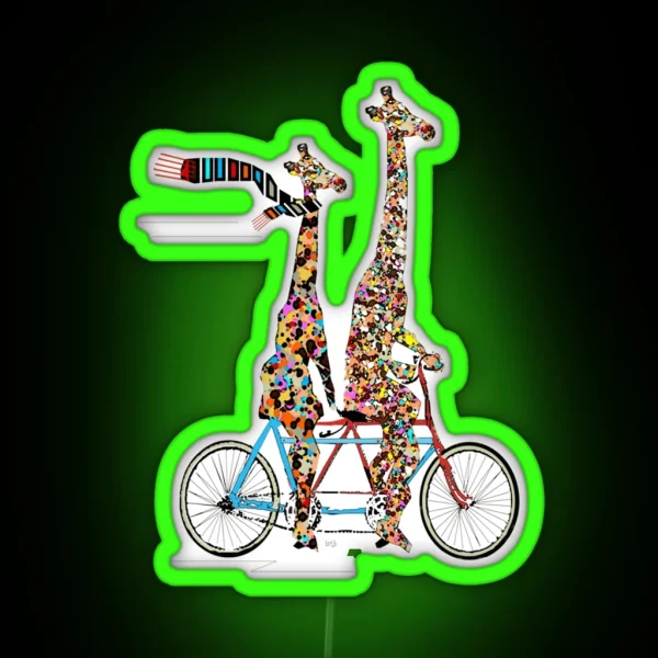 Giraffes Days Lets Tandem Classic RGB Neon Sign