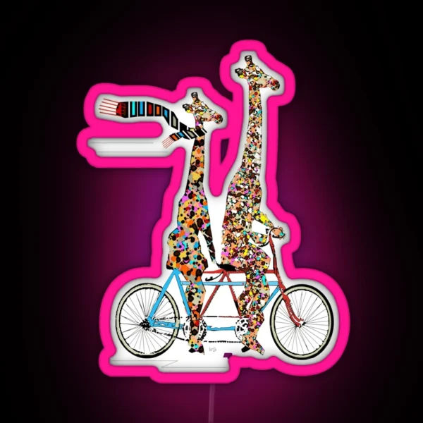 Giraffes Days Lets Tandem Classic RGB Neon Sign