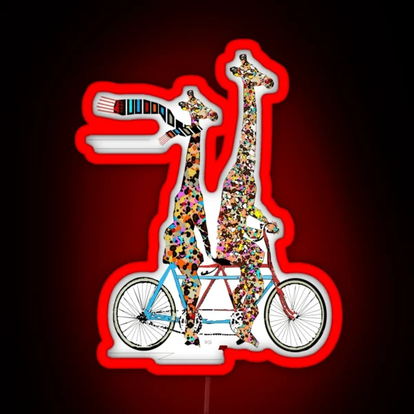 Giraffes Days Lets Tandem Classic RGB Neon Sign