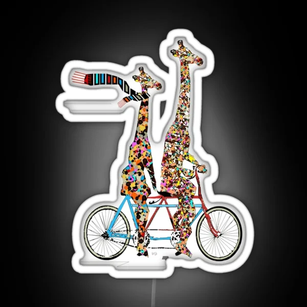 Giraffes Days Lets Tandem Classic RGB Neon Sign