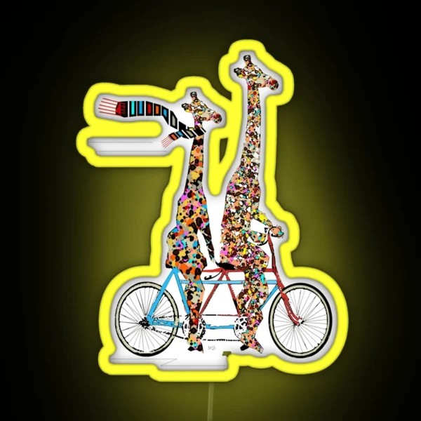 Giraffes Days Lets Tandem Classic RGB Neon Sign
