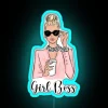 Girl Boss Fashion Illustration In Pink Tones RGB Neon Sign - Image 3