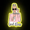 Girl Boss Fashion Illustration In Pink Tones RGB Neon Sign - Image 5