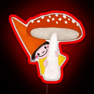 Girl Gnome And Toadstool RGB Neon Sign