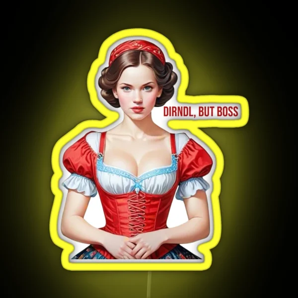 Girl In A Red Dirndl RGB Neon Sign