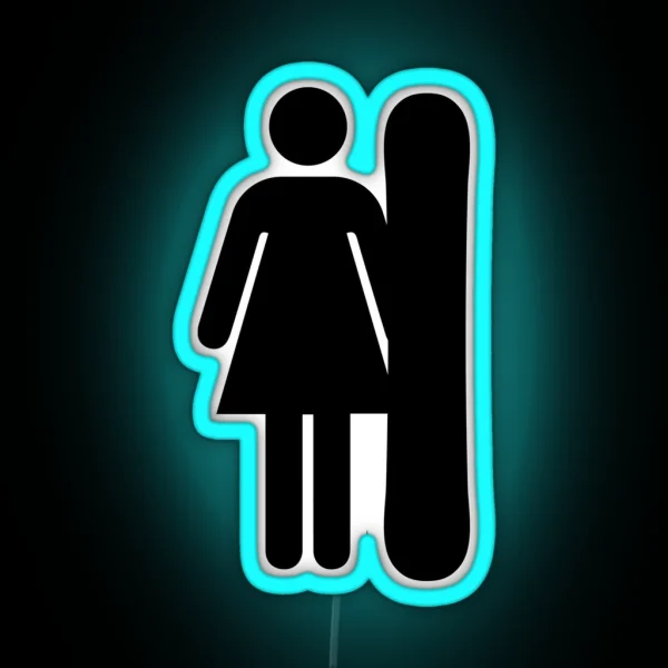 Girl Snowboarder RGB Neon Sign