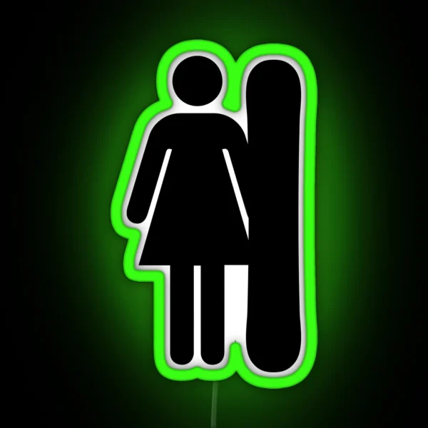 Girl Snowboarder RGB Neon Sign