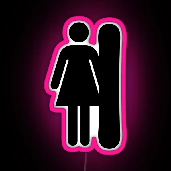 Girl Snowboarder RGB Neon Sign