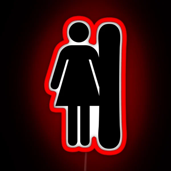 Girl Snowboarder RGB Neon Sign