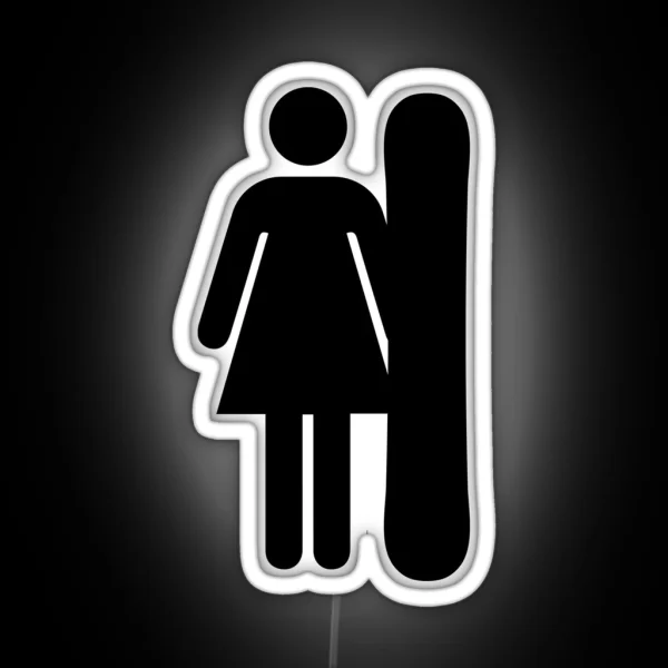 Girl Snowboarder RGB Neon Sign