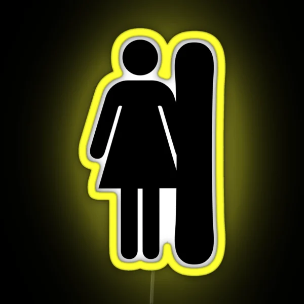 Girl Snowboarder RGB Neon Sign