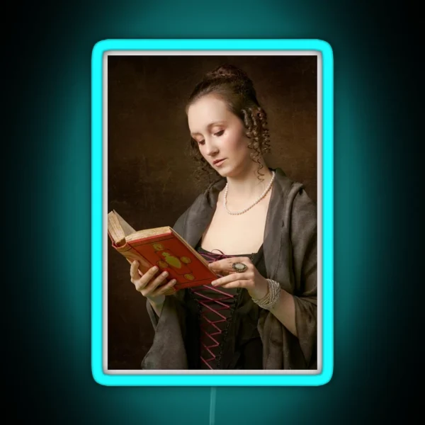 Girl With A Book RGB Neon Sign